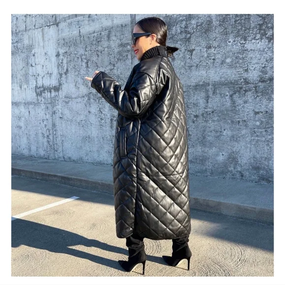 Faux leather coat - Picture 3 of 4